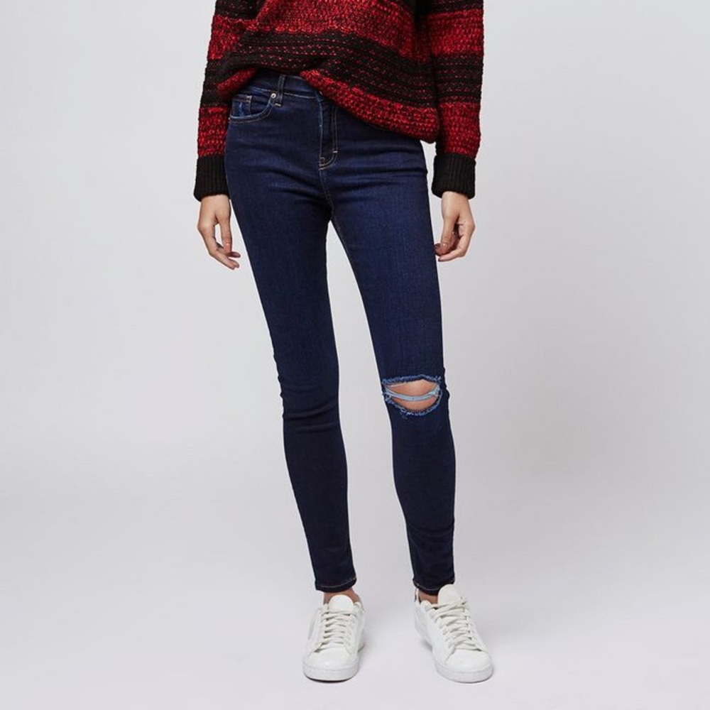 Topshop Moto Jamie jeans ink ripped
